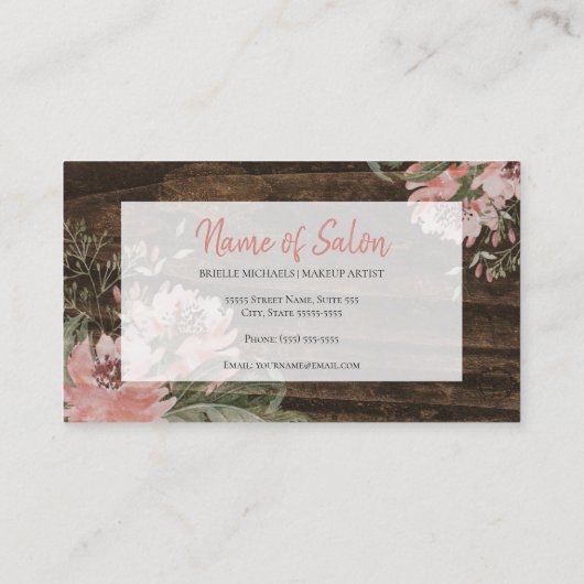ヘアと美しいサロン素朴ダークウッドフローラ 名刺 (裏面)