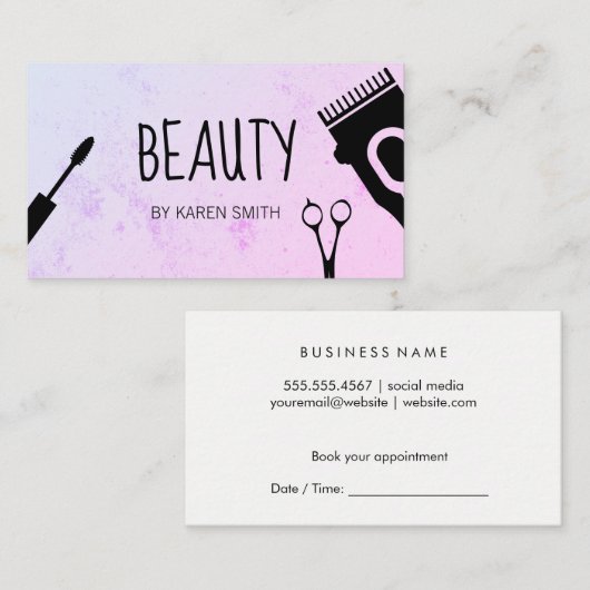 ヘアと美しいツール 予約カード (正面/裏面)