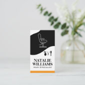 ヘアのカットツール | サロン椅子 名刺 (スタンド正面)