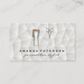 ヘアのカットツール |ジオメトリ背景パターン 名刺 (正面)