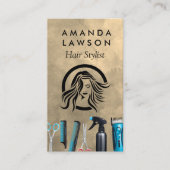 ヘアのカットツール |スタイリスト理容師 名刺 (正面)