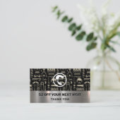 ヘアひげ | 理容師ツールパターン | 割引 名刺 (スタンド正面)