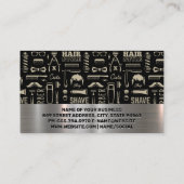 ヘアひげ | 理容師ツールパターン | 割引 名刺 (裏面)