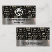 ヘアひげ | 理容師ツールパターン | 割引 名刺 (正面/裏面)