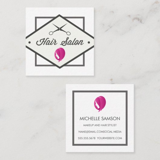 ヘアアイコン |ヘアサロン スクエア名刺 (正面/裏面)