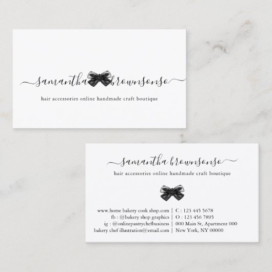 ヘアアクセサリーオンライン手作りクラフトブティック 名刺 (正面/裏面)