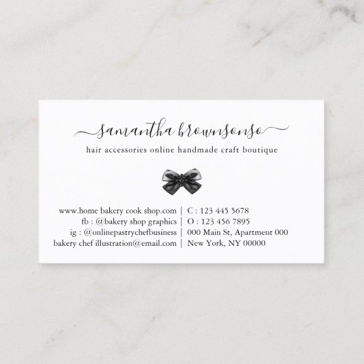 ヘアアクセサリーオンライン手作りクラフトブティック 名刺 (裏面)