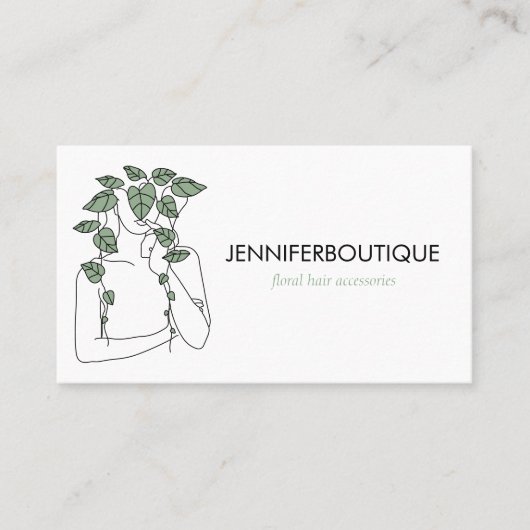 ヘアアクセサリーボタニカルフローラ 名刺 (正面)