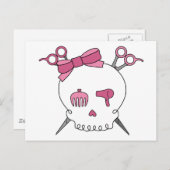 ヘアアクセサリー スカル(ハサミのクロスボーンズ) ポストカード (正面/裏面)