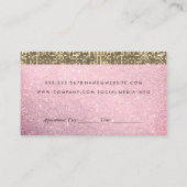 ヘアアンドメイクアップグリッターアポイントメント 予約カード (裏面)