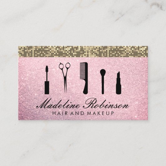 ヘアアンドメイクアップグリッターアポイントメント 予約カード (正面)