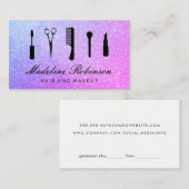 ヘアアンドメイクアップグリッターアポイントメント 予約カード (正面/裏面)