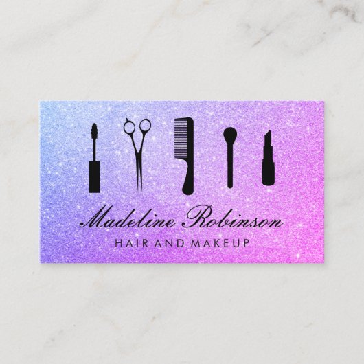 ヘアアンドメイクアップグリッターアポイントメント 予約カード (正面)