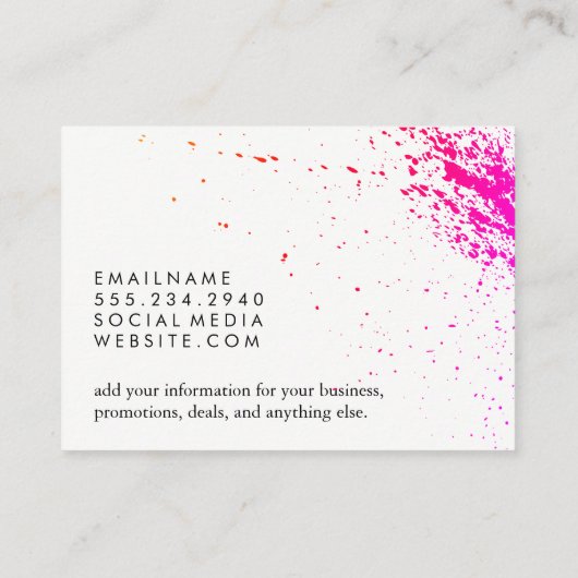 ヘアアート表現型スパッタサロン鋏 名刺 (裏面)