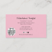 ヘアウォーターの色のブラシストロークの署名スクリプト 名刺 (裏面)