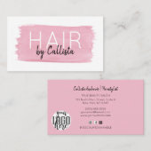 ヘアウォーターの色のブラシストロークの署名スクリプト 名刺 (正面/裏面)