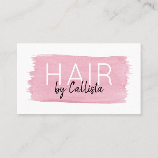 ヘアウォーターの色のブラシストロークの署名スクリプト 名刺 (正面)