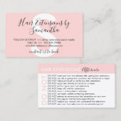 ヘアエクステンションのケアで避けるべきことアドバイス 名刺 (正面/裏面)