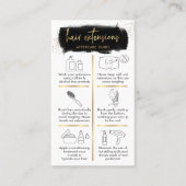 ヘアエクステンションアフターケアブラック&金ゴールドヘアスタイリスト 名刺 (正面)