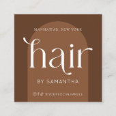 ヘアエクステンションアフターモダンケアボホテラコッタ スクエア名刺 (正面)