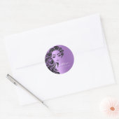 ヘアエクステンションスタイリストメイクアップアイドラッシュパープルラッシュ ラウンドシール (封筒)