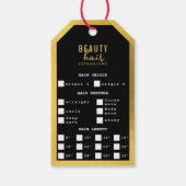 ヘアエクステンションパッつるキングラベルヘアフォト金ゴールド ギフトタグ (裏面)