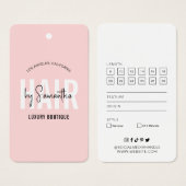 ヘアエクステンションブモダンティックつるラベルピンク (正面&裏面)