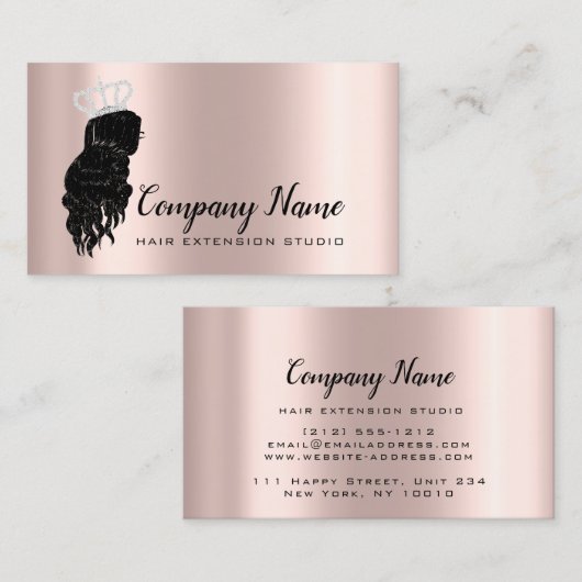 ヘアエクステンションヘアバラクラウンスパークダイヤモンド 予約カード (正面/裏面)