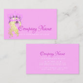 ヘアエクステンションヘアブライトピンククラウン金ゴールドルクス 予約カード (正面/裏面)