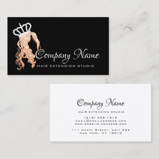 ヘアエクステンションヘア銅バラクラウンスパークサロン 予約カード (正面/裏面)