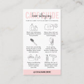 ヘアエクステンション気にの指示赤面ピンクロゴ 名刺 (正面)