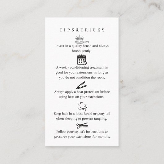 ヘアエクステンション気に 名刺 (裏面)