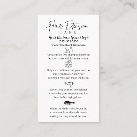 ヘアエクステンション気に 名刺 (正面)