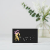 ヘアエクステンション美容師コーヒーロゴ金ゴールドピン 予約カード (スタンド正面)