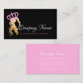 ヘアエクステンション美容師ブロンド金ゴールドピンククラウン 予約カード (正面/裏面)