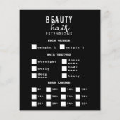 ヘアエクステンション ウィッグ 注文フォーム ヘア ブランディング チラシ (裏面)