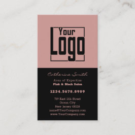 ヘアエレガントサロンブラック&ピンクロイヤリティ& 予約カード