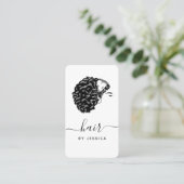 ヘアエレガントサロンブラック&ホワイトアフロヘアガール 名刺 (スタンド正面)
