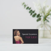 ヘアエレガントスタイル、美容師、ヘアサロン 名刺 (スタンド正面)