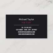 ヘアエレガントスタイル、美容師、ヘアサロン 名刺 (裏面)