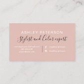 ヘアエレガントタイポグラフィ大理石バラ金ゴールドグリッター 名刺 (裏面)