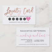 ヘアエレガントバラ金ゴールド化粧ヘアピンクハート ロイヤリティカード (正面/裏面)