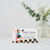 ヘアカスタムカラー女性料理部長 名刺 (スタンド正面)