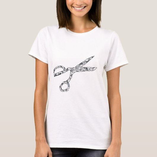 ヘアカットのはさみ Tシャツ (正面)