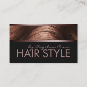 ヘアカットのスタイリストのブラウンの毛の名刺 名刺