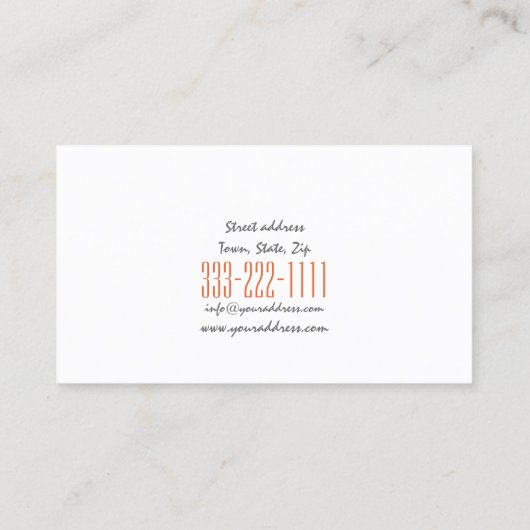 ヘアカットのスタイリストは箱のシンプルで白いカードを切ります 名刺 (裏面)