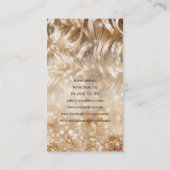 ヘアカットのスタイリストカーリーブロンドヘアスパークルカード 名刺 (裏面)