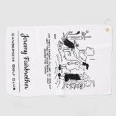 ヘアカットまたはヘアスタイリングのないロングヘアスタイル ゴルフタオル (横)