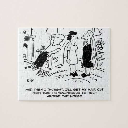 ヘアカットまたはヘアスタイリングのないロングヘアスタイル ジグソーパズル (横)