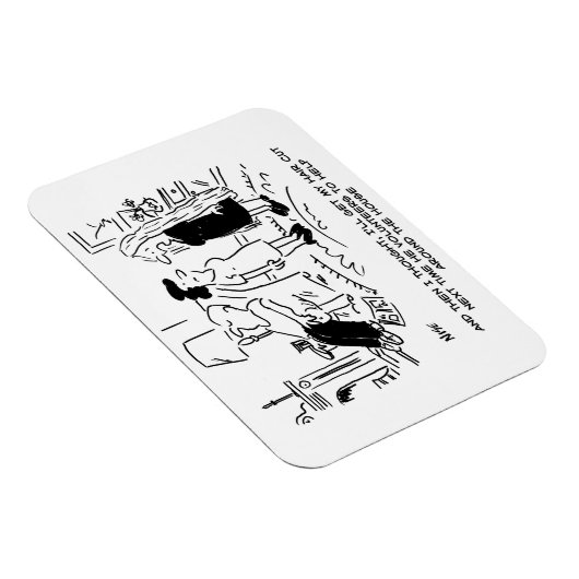 ヘアカットまたはヘアスタイリングのないロングヘアスタイル マグネット (右側)